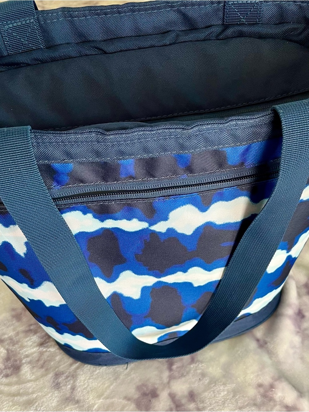 Cooler Insulated Blue Camo Tote Cooler - Navy & Royal